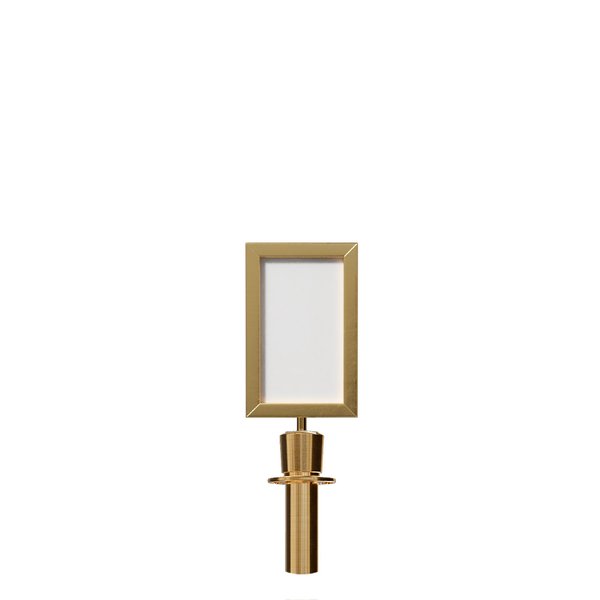 Montour Line Post&Rope Stanchion SignFrame 7x11V Satin Brass LINE FORMSHERE HDSF-711-V-SB-PR-LINEFORMSHERE